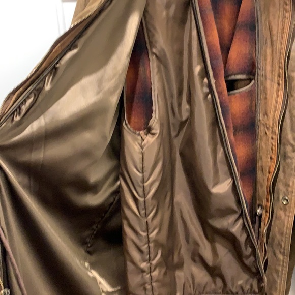 Vintage Georgetown Leather Design full lined Leather Jacket-zip off hood/lining - Picture 4 of 8